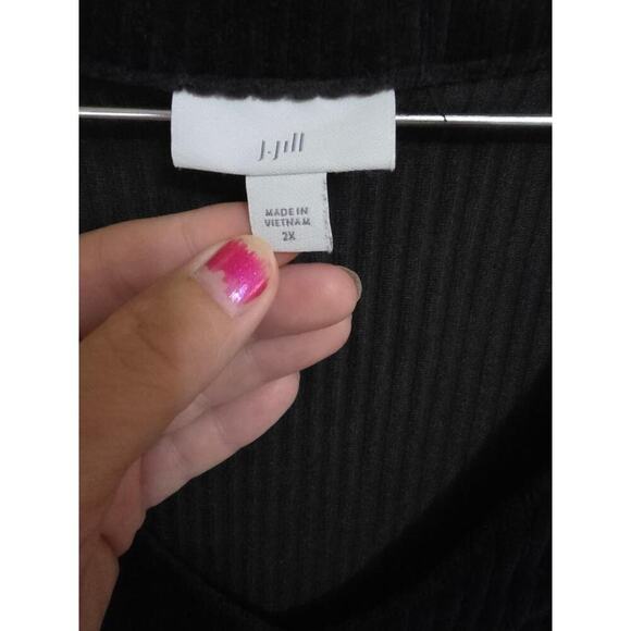 Women's J. Jill 2XL Velvet Ribbed V-Neck Top - Picture 2 of 4